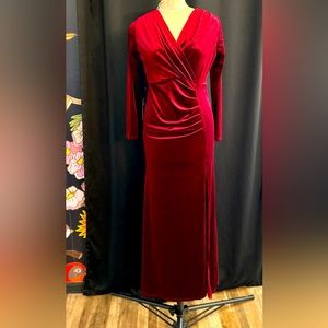 Red velvet dress